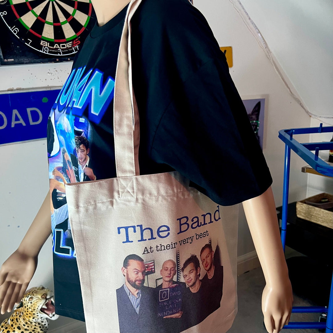 The band ath their very best  (1975/ the office inspired ) print  tote bag