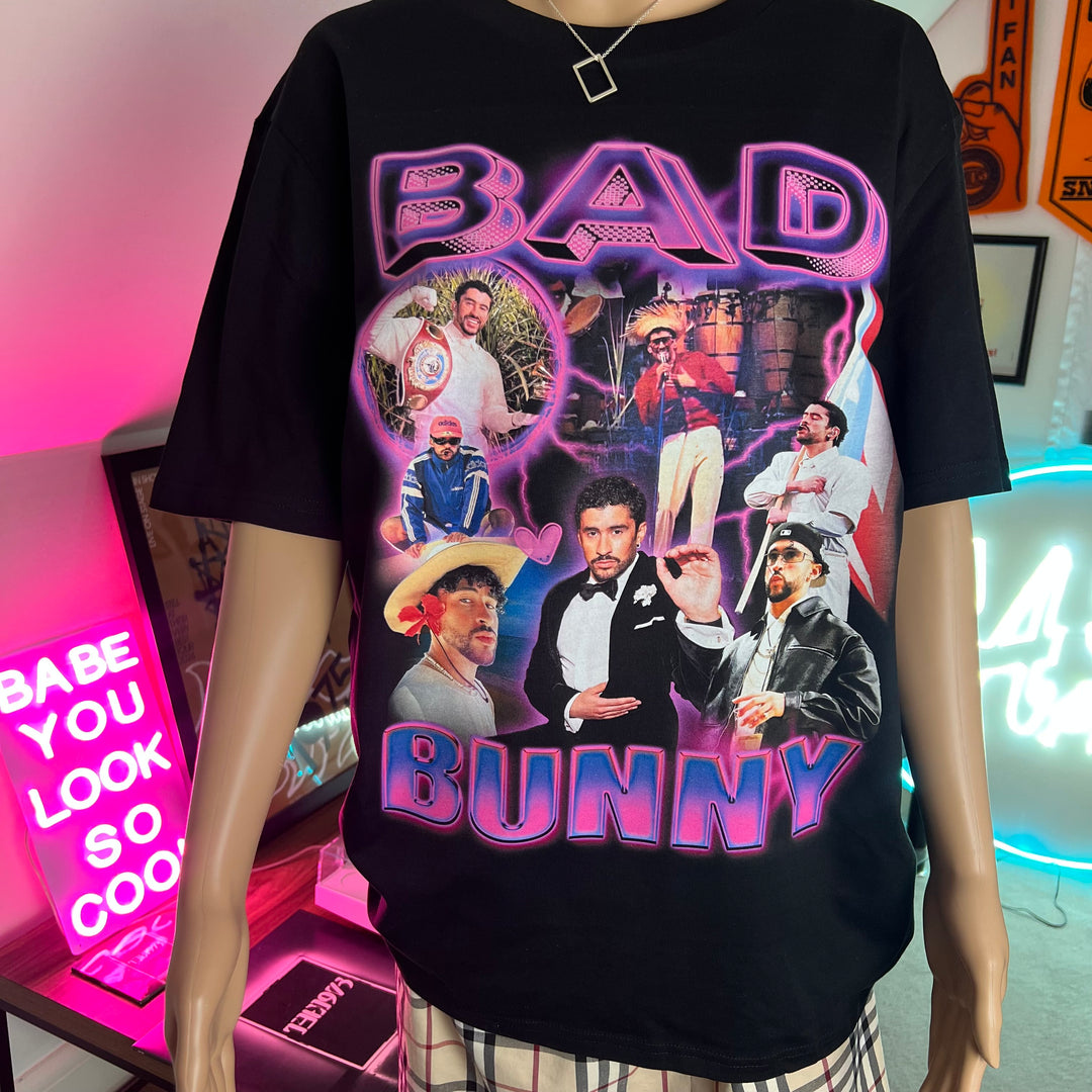 Bad Bunny homage graphic T-shirt
