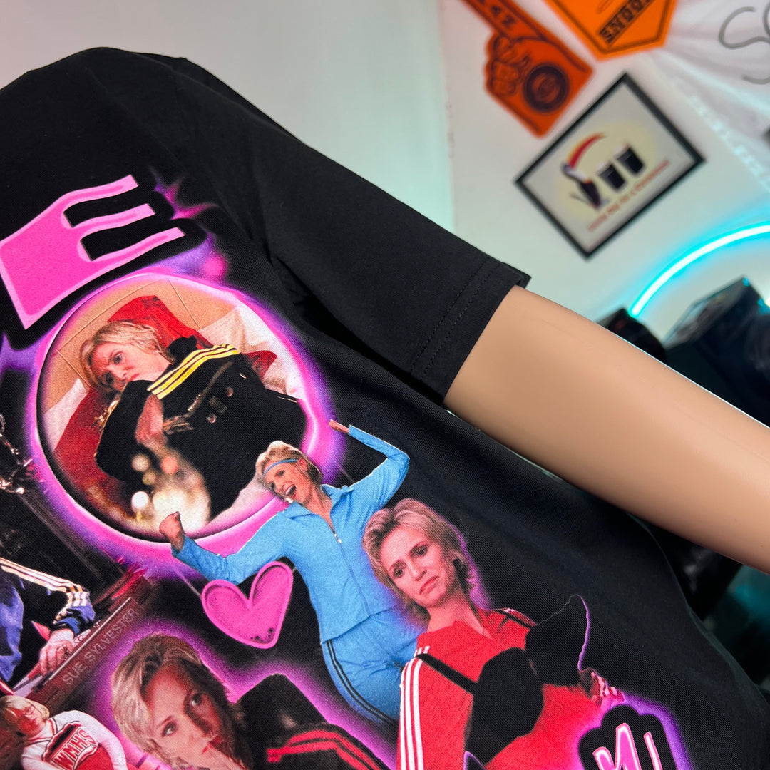 Sue Sylvester inspired homage graphic t-shirt