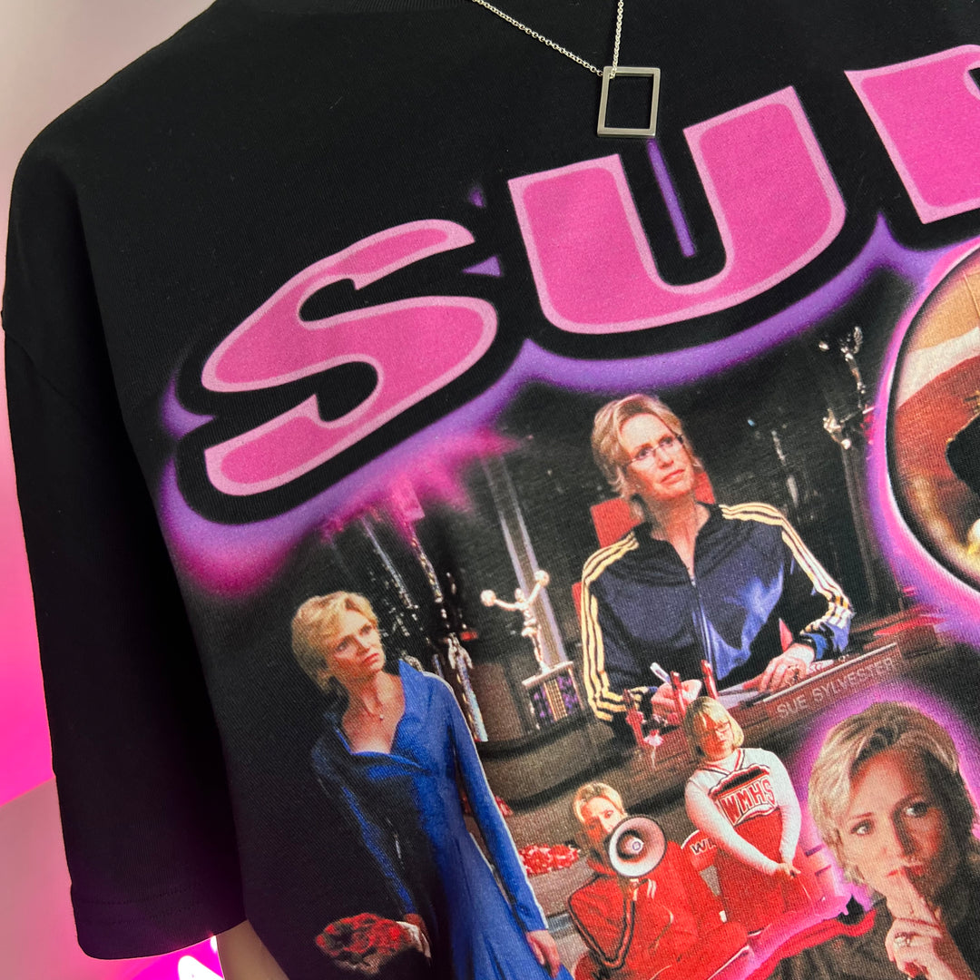 Sue Sylvester inspired homage graphic t-shirt