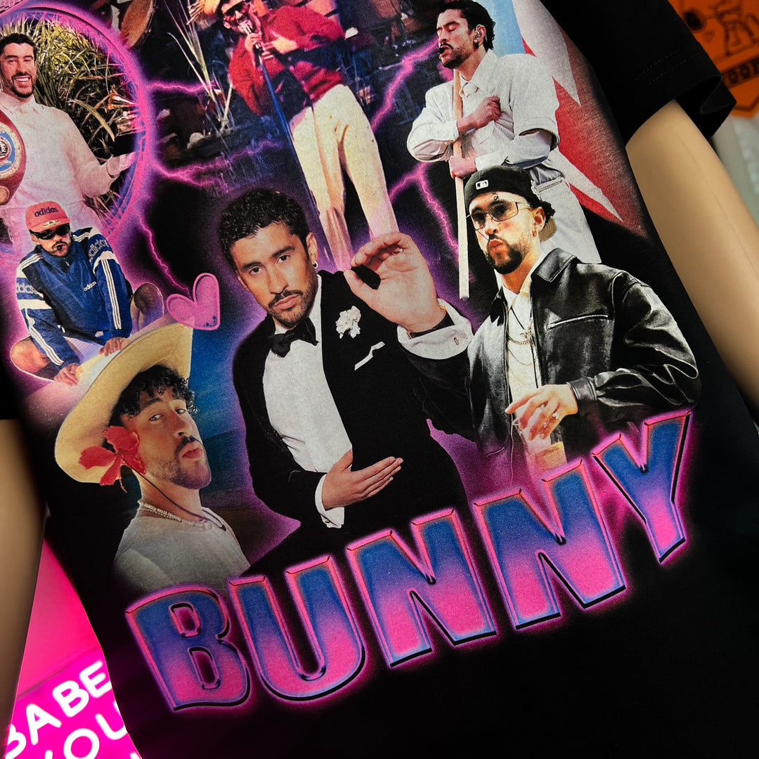 Bad Bunny homage graphic T-shirt