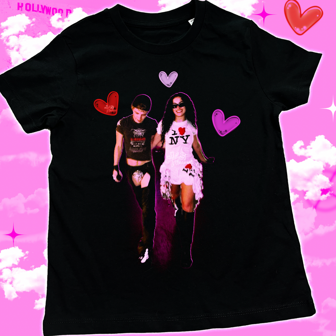 Charli and Troye hearts style graphic print t-shirt