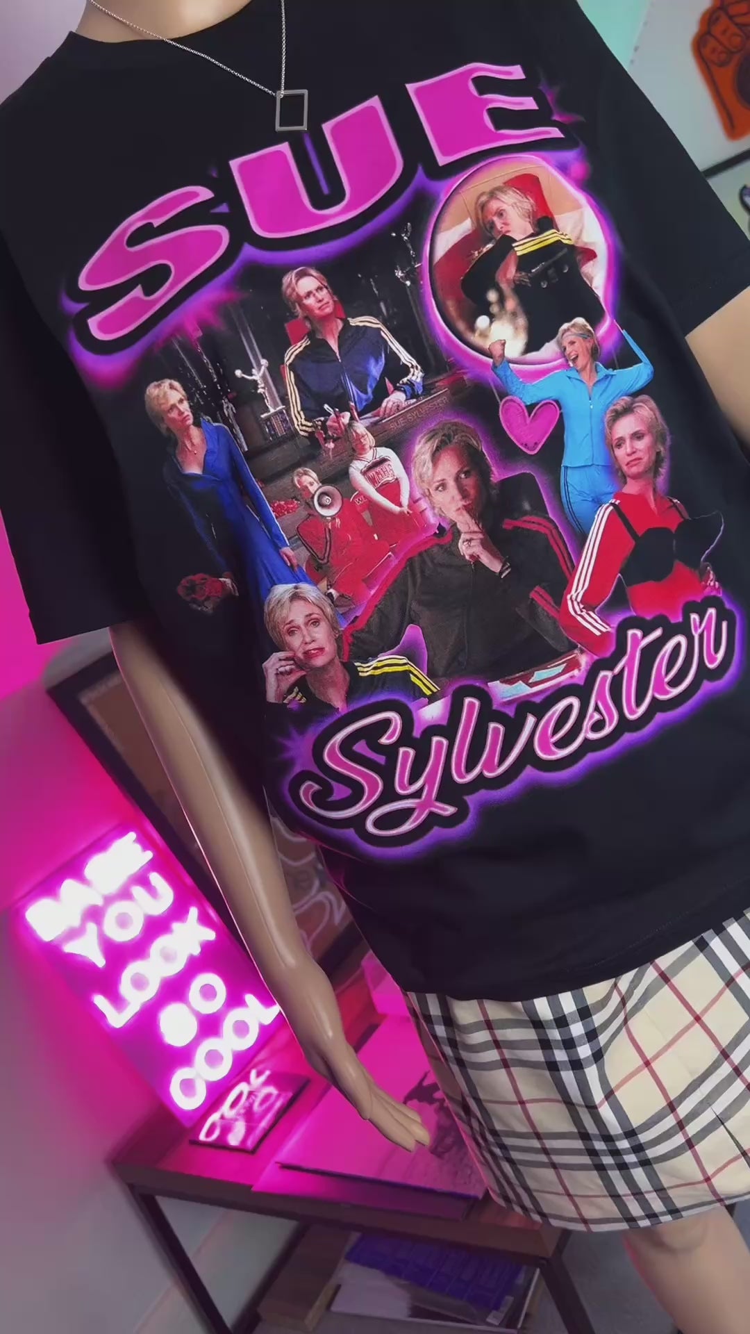Sue Sylvester inspired homage graphic t-shirt
