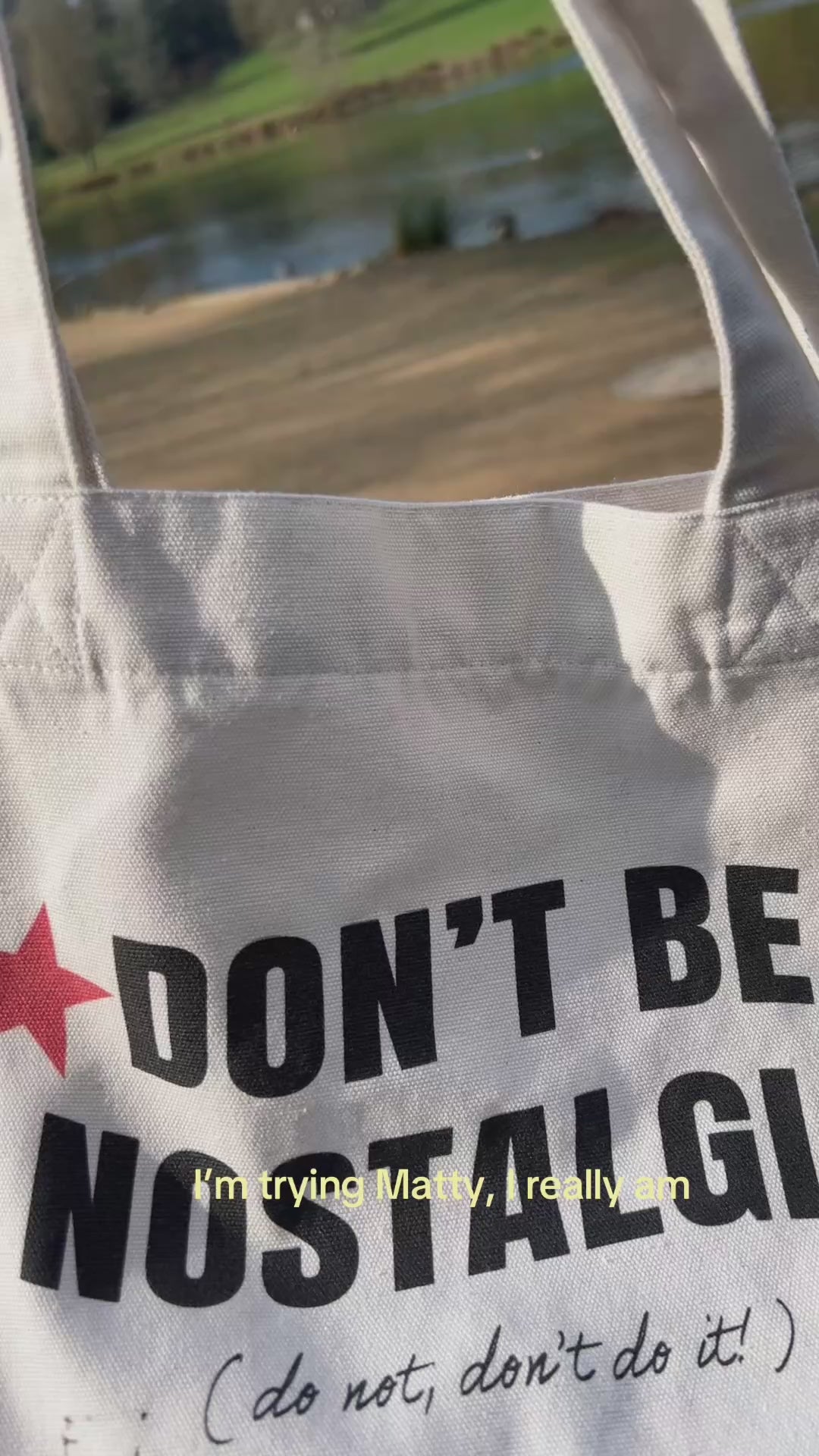 Don’t be nostalgic print woven tote bag