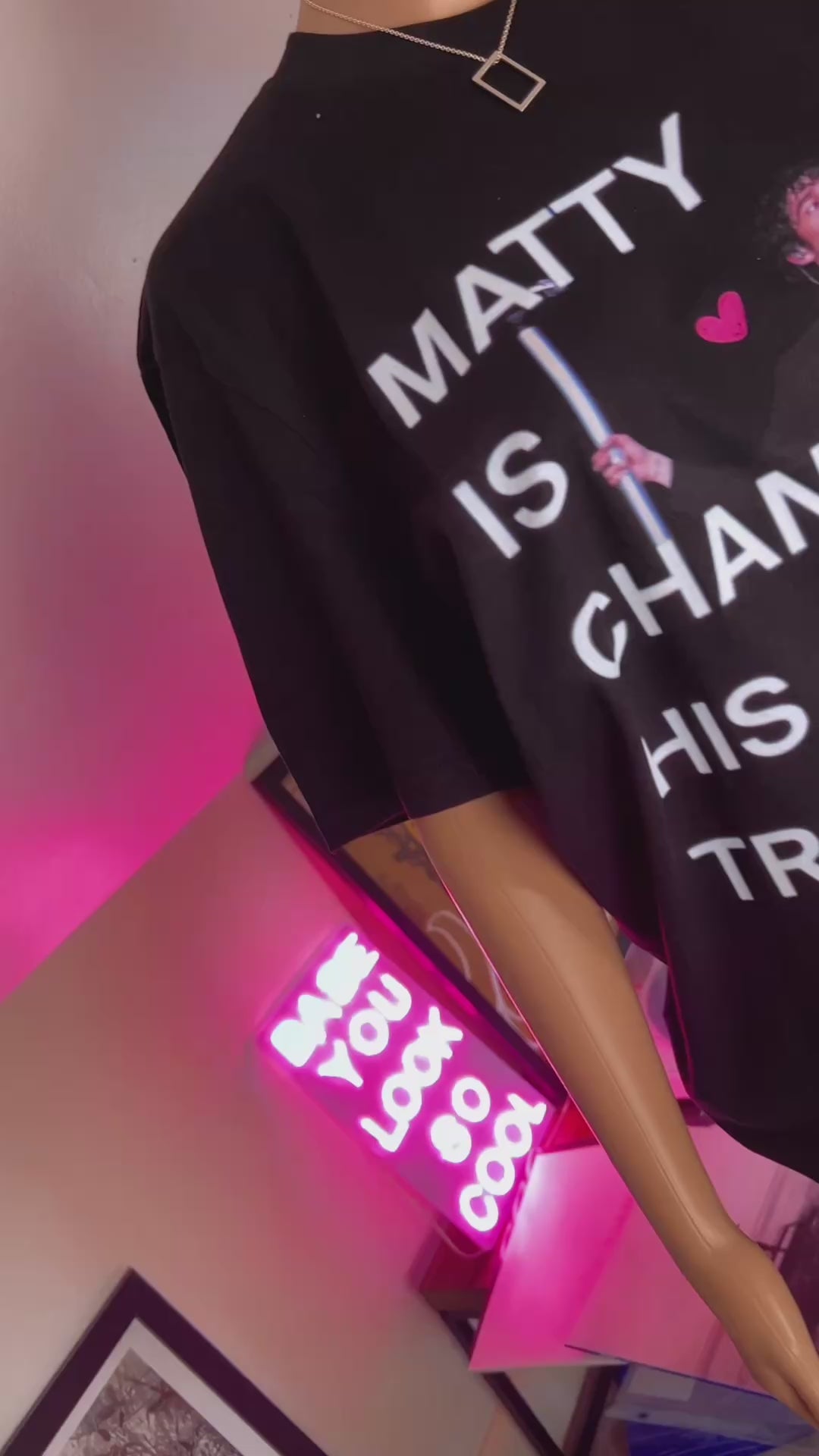 Matty is changing his trousers - graphic t-shirt