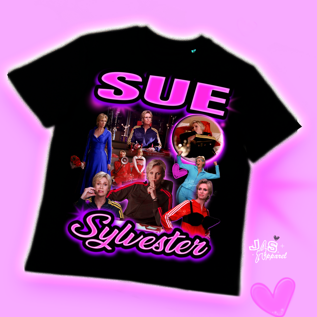 Sue Sylvester inspired homage graphic t-shirt